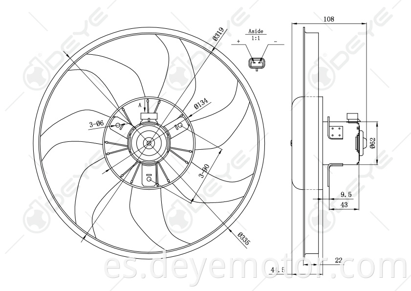 1341352 24445190 piezas de automóvil ventilador de refrigeración del radiador 12v para CHEVROLET OPEL CORSA VAUXHALL CORSA